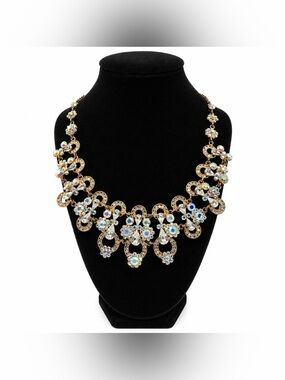 SNK Aurora Borealis Swarovski Crystal & Rhinestone Necklace